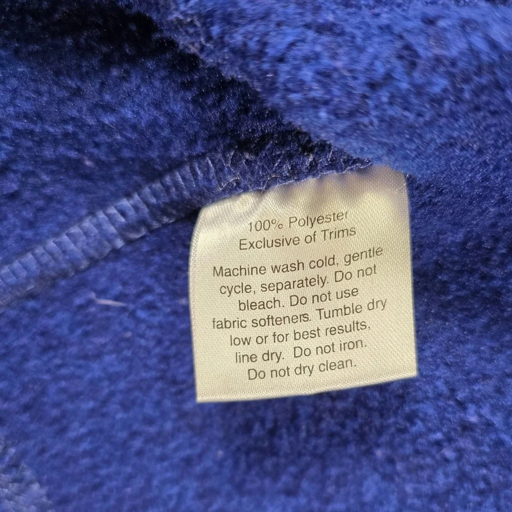 Eddie Bauer Mens Medium Royal Blue Quarter Zip Fleece Pullover Sweater Jacket